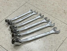 6pcs Double Head SAE Flex Socket & Open End Wrench Set 3/8" ~3/4" Mechanic Tools