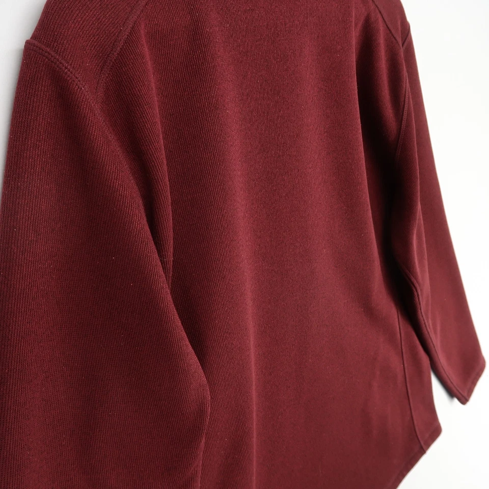 Suéter Pullover Vineyard Vines Para Hombres de Vellón L Granate 1/4 Cremallera Manga Larga Informal Foto 4 de 4