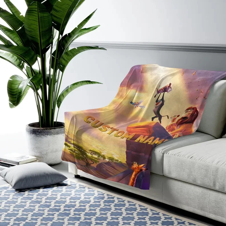 Disney The Lion King Mufasa Simba Rising Sun Customize Fleece Blanket