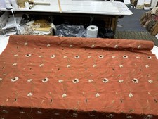 FAUX SILK FLOWERS EMBROIDERED DRAPERY UPHOLSTERY Sold By The Yard