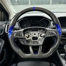 Custom Carbon Fiber Perforated Leather Steering Wheel For 2015-2018 Ford Focus