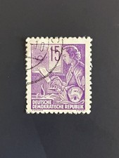 DDR German Democratic Republic 1953 15 Pfg Violet Definitives used X/ F
