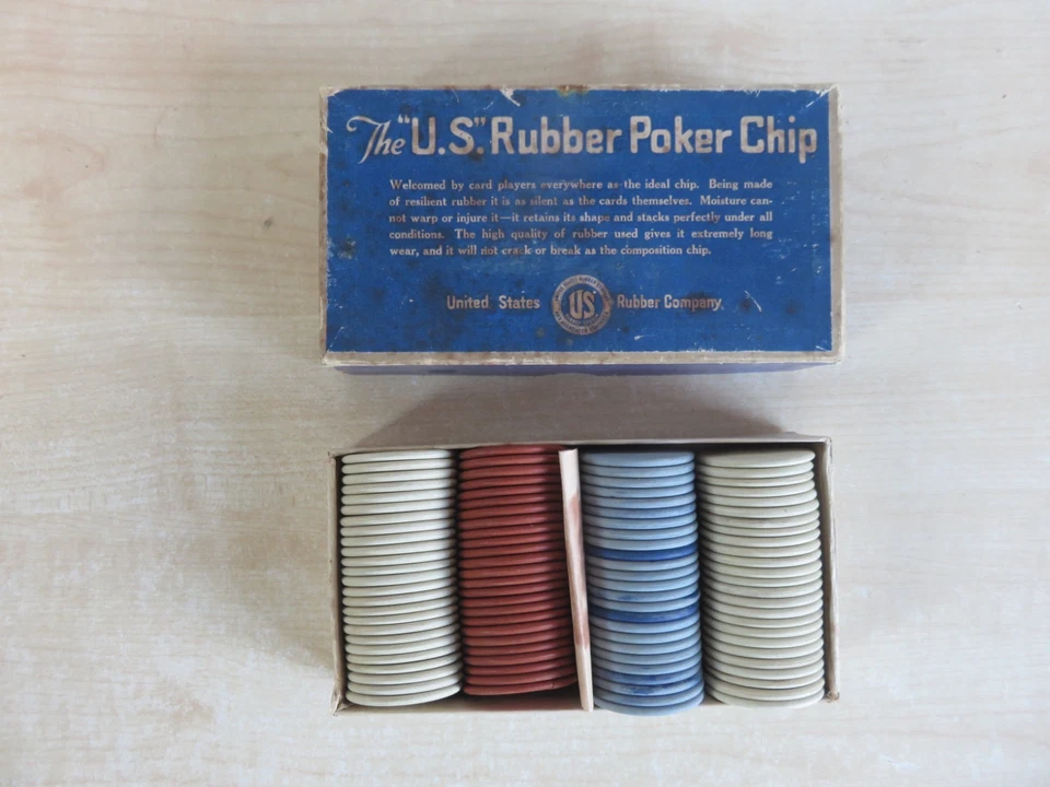 Vintage U.S. Rubber Poker Chips, set of 100, U.S. Rubber Company. - Image 3 of 4