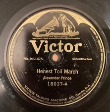 Alexander Prince – 78 rpm Victor 18037: Honest Toll/The Diadem; V cond
