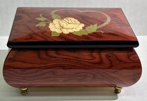 Vintage The San Francisco Music Box Wood Inlay Lacquered Jewelry Box Italy - Picture 2 of 18