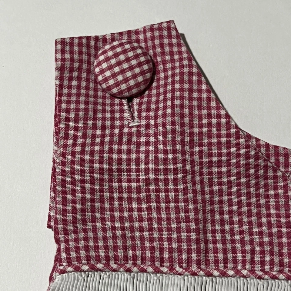 Vestido B&B Beaux et Belles Nueva Orleans Calado a Mano Talla 4 Rojo Guinga Libélulas Foto 2 de 4