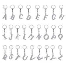 Crystal Alphabet Initial Letter Key Ring Chain Unisex Keychain Letters Pendant