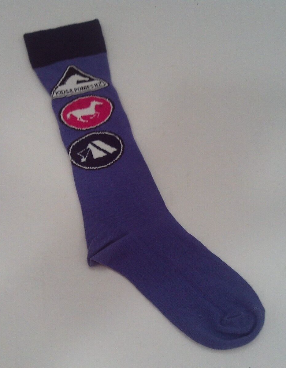 Nuovo! 1 paio di CALZINI viola per bambini e pony marca Horze con pony