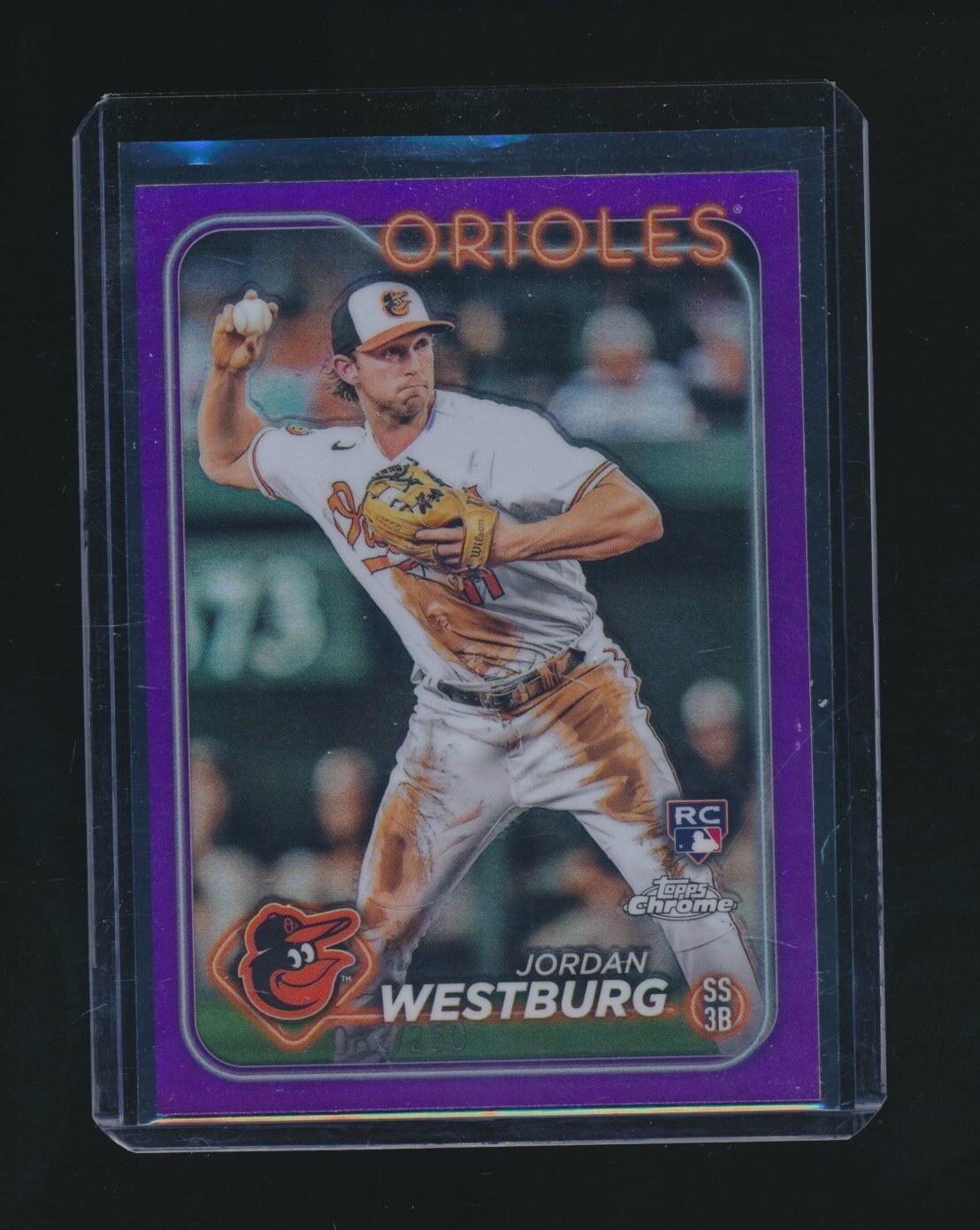 JORDAN WESTBURG 2024 TOPPS CHROME PURPLE REFRACTOR RC PARALLEL 082/250 #277
