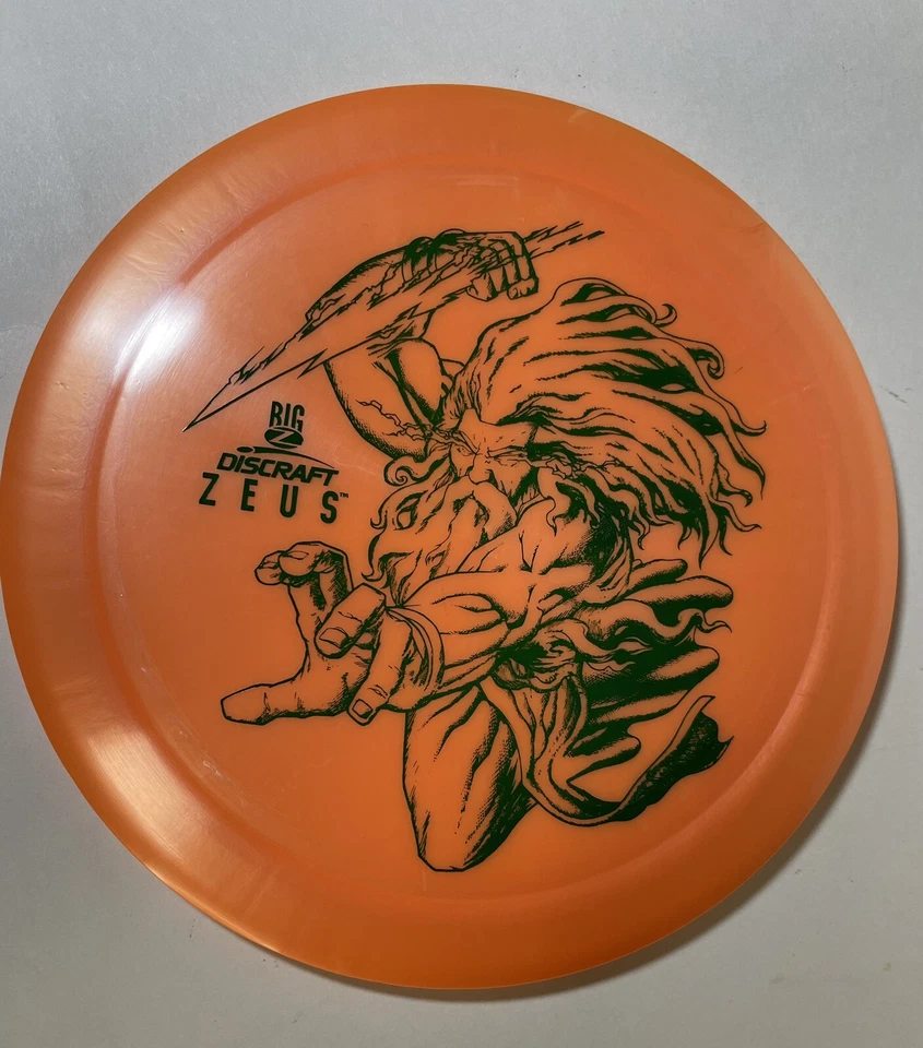 Discraft Big Z Zeus Distance Driver Orange with Green Stamp Disc Golf, 177 g - Image 2 of 4