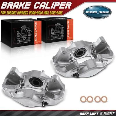 Pair Rear Brake Calipers w/ 2 Aluminum Pistons for Subaru Impreza 08-14 WRX STI - Bild 1 von 4