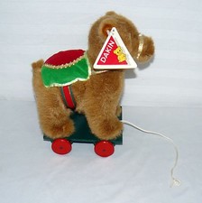 Dakin 1993 Bear On Wheels Pull Toy With Tags 9" X 8"
