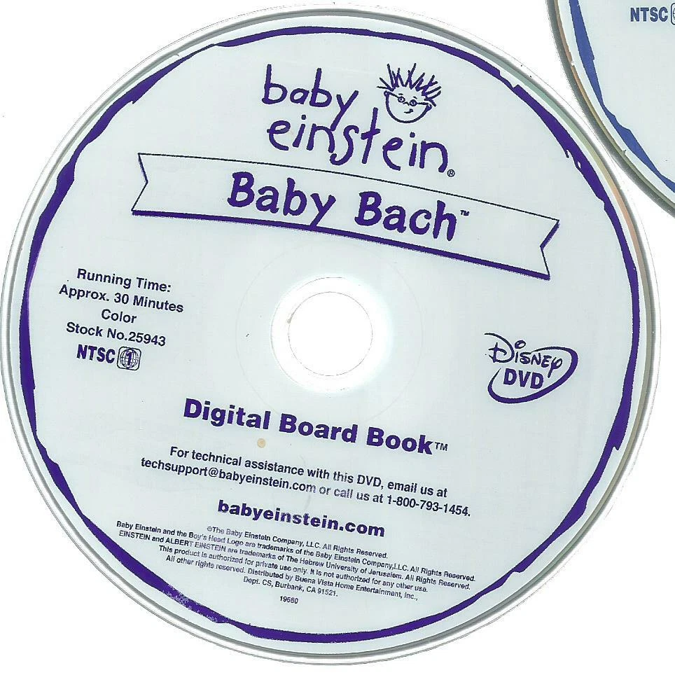 Baby Einstein Baby Bach (DVD, 2002) U.S. Issue Disc Only 786936179729 | eBay