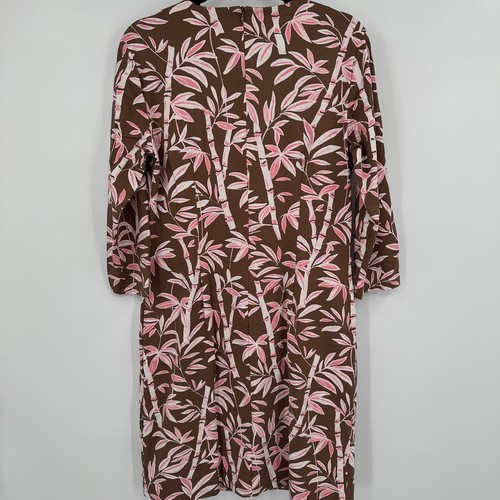 J. Mclaughlin Sophia Catalina Sheath Dress Womens Large Brown Pink Bamboo Print - Picture 2 of 12