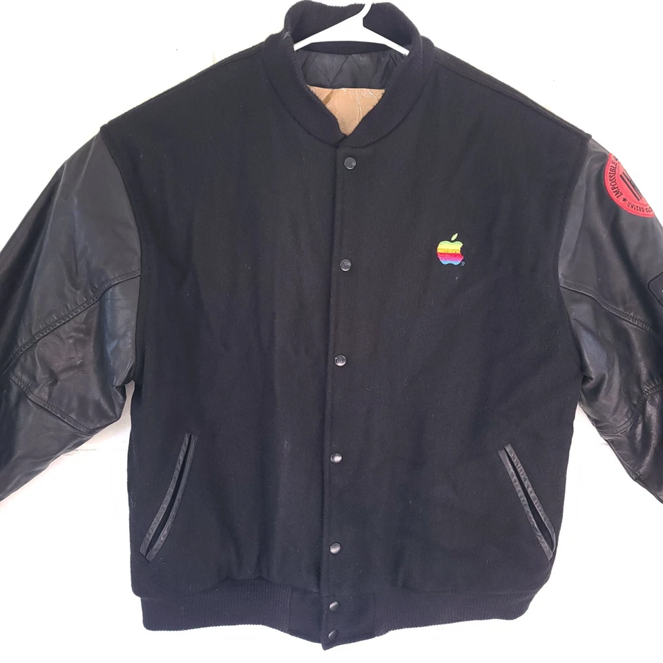 Винтажная 1996 Ограниченная Промо Apple Computer Mission Impossible Кожаная Куртка Varsity - Изображение 2 из 4