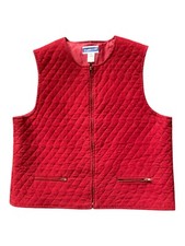 Vtg Pendleton Knockabouts Vest Red Quilted Corduroy Zip 12 Women  s M USA