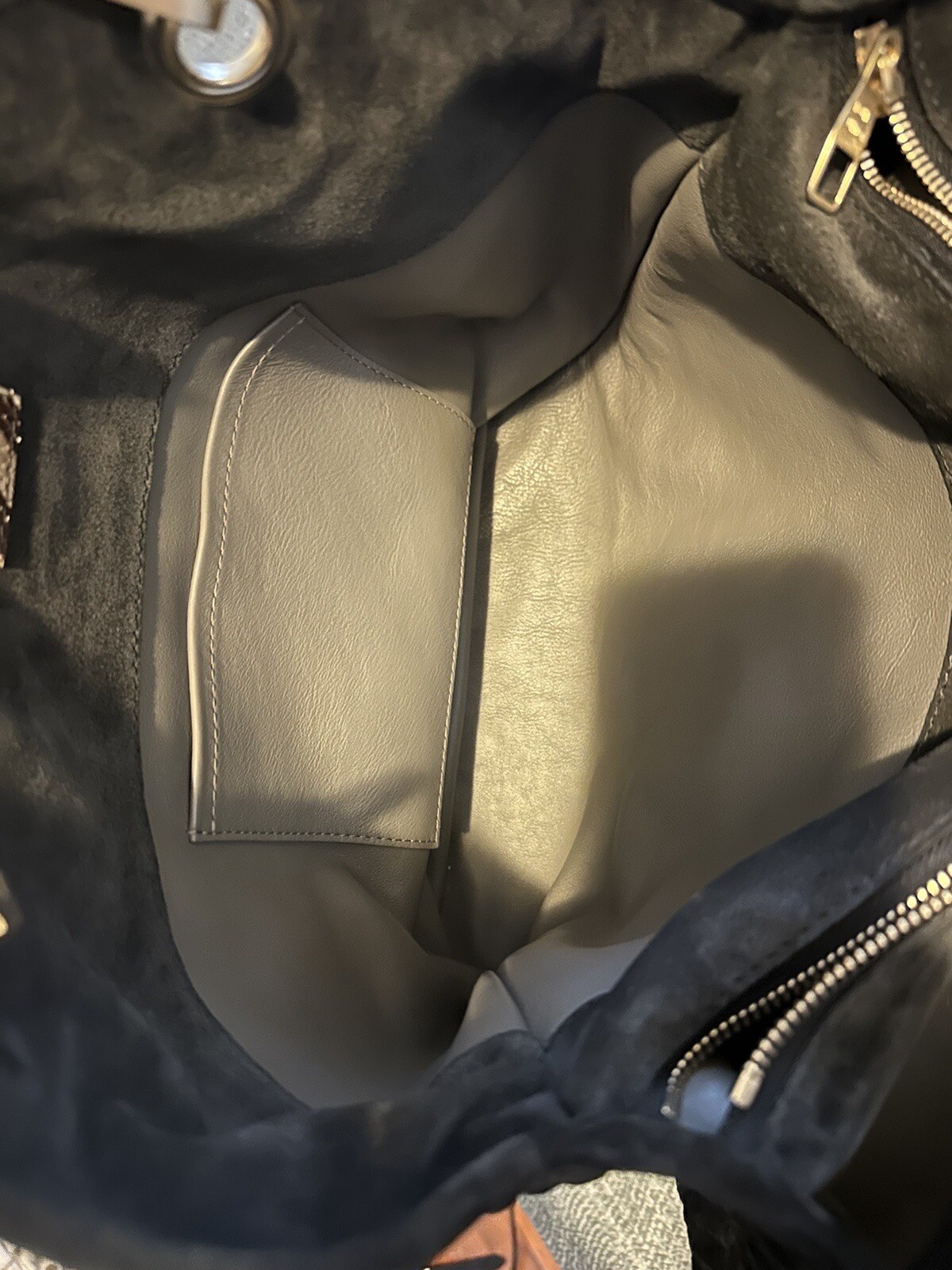 Authentic Louis Vuitton Black Suede Python Handba… - image 5