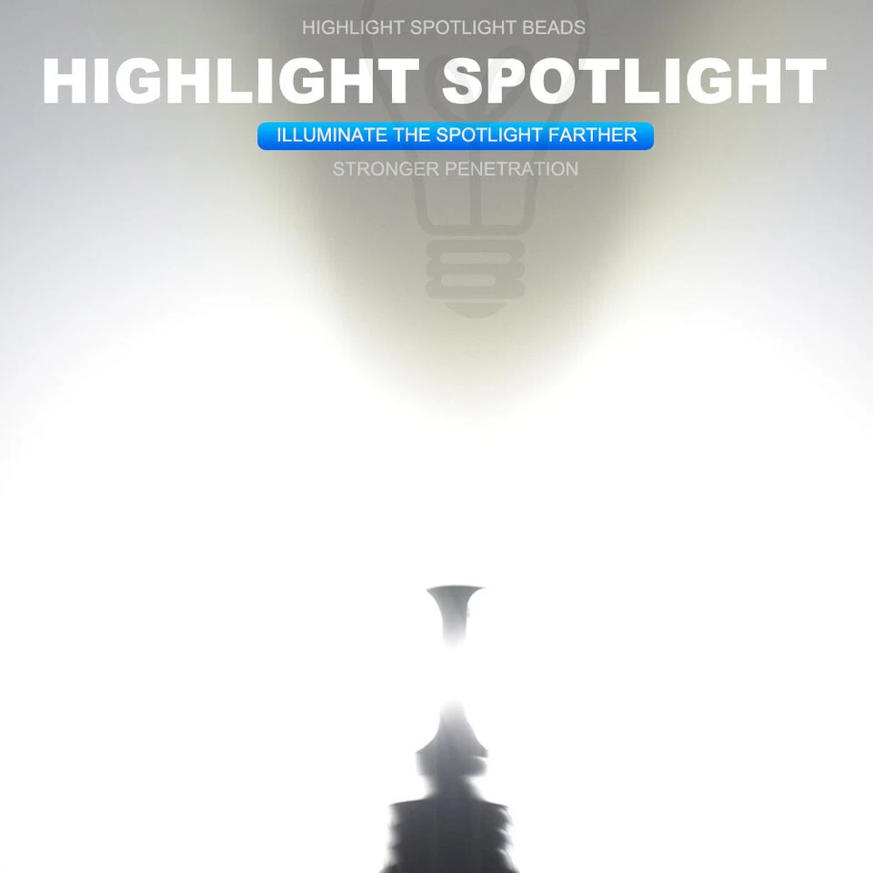 100W For Kawasaki Ninja 900R ZX900A 1984 1985 1986 Ice white LED Headlight Bulbs - Image 4 of 4