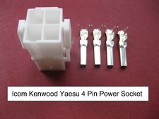 B7 Original Icom Kenwood Yaesu 4 PIN DC Power Socket IC7000 TS-480 FT9000 FT450 