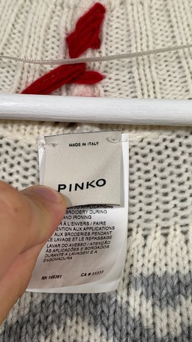Pinko Navajo Cardigan Size UK14 Wool Tassel Fringe Western Boho Aztec ChunkyKnit - Picture 16 of 21