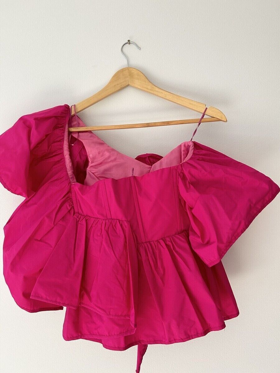 ZARA WOMAN NWT FUCHSIA RUFFLED ASYMMETRIC TOP 8546/180 SIZE ZARA WOMAN NWT FUCHSIA RUFFLED ASYMMETRIC TOP 8546/180 SIZE