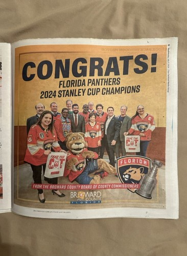 SPECIAL Miami Herald x Florida Panthers Stanley Cup Champions Newspaper July ‘24 - Picture 19 of 23