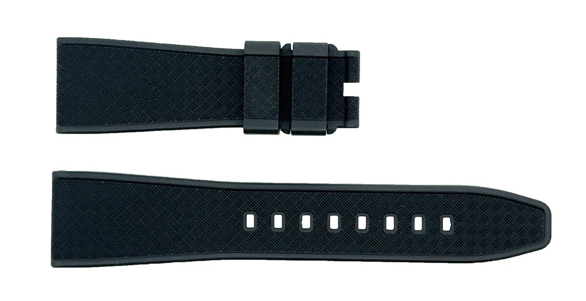 【未使用】ベル&ロス　BRV用純正カーフベルト　22-18 Bell & Ross BRV Mens Black Rubber Watch Strap Band 22mm x
