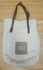 Mark & Graham Shopping Tote Shoulder Bag Cotton with Leather Trim {n} Linen Look