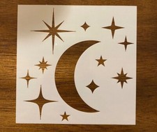 Stars and Moon Reusable 10 MIL Laser Cut Mylar Stencil Art Supplies Airbrush