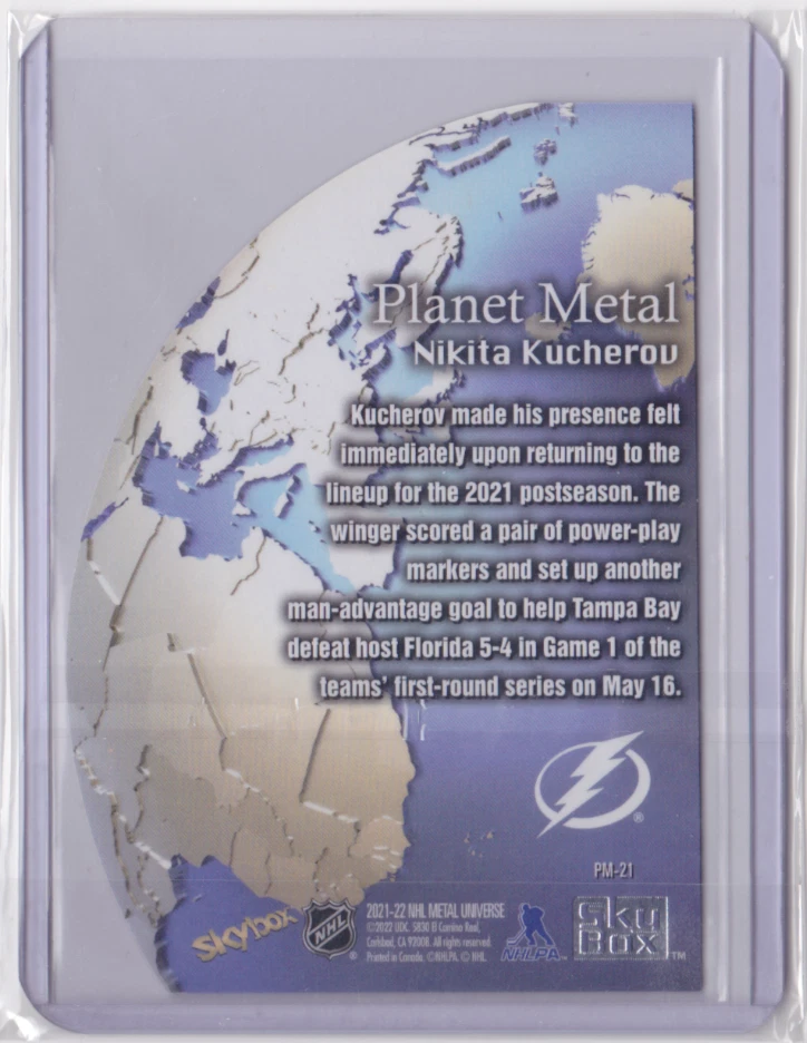 2021-22 NHL METAL UNIVERSE PLANET METAL GOLD PARALLEL NIKITA KUCHEROV #PM-21 - Image 2 of 2