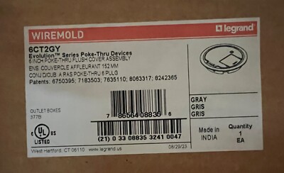 Wiremold Legrand | 6CT2GY | Evolution Series 6  poke thru / flush cover assembly