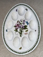 Portmeirion Ceramic Botanic Garden Sweet Pea Deviled Egg Plate Tray Flowers New