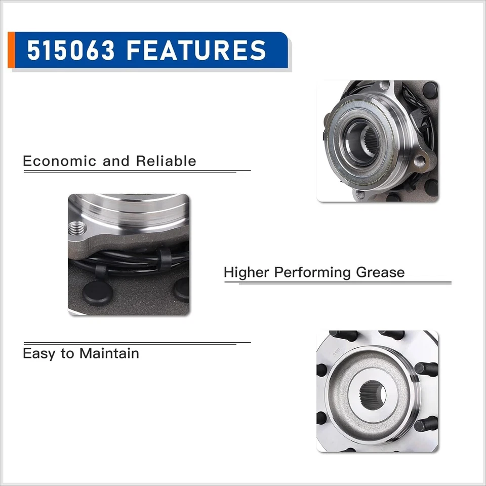 💘 轮轴承/轮毂 4WD,4 轮 ABS 515063 适用于 00 02 03 道奇 Ram 2500 3500 — 第 3/4 张图片