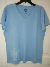 Life Is Good Womens Crusher Shirt Classic Fit Sz XL Short Sleeve Snowflake Heart