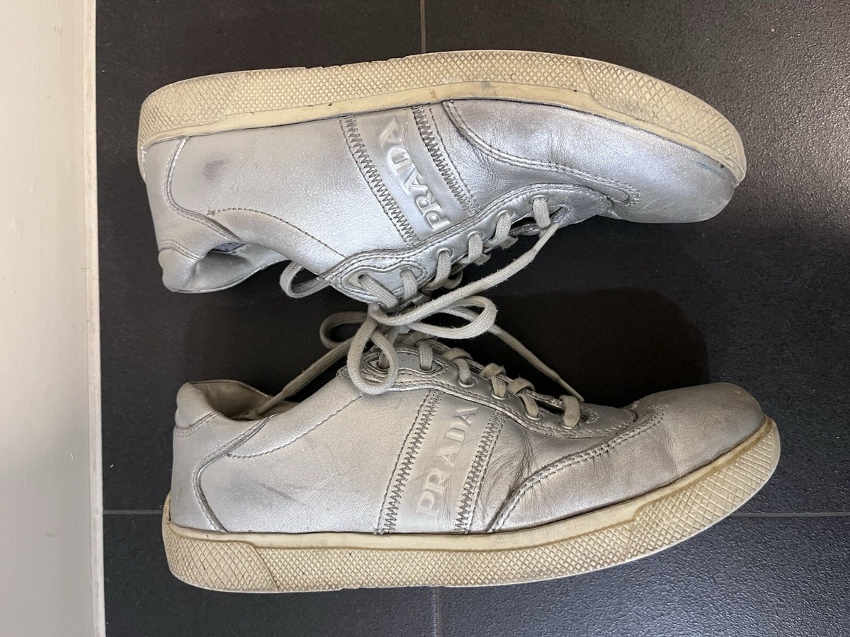 PRADA シルバー バレエシューズ 36 Prada Silver Sneakers