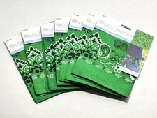 Horizon Styled Basics Bandana Green Lot Of 7 Crafts Fabric 22” X 22”