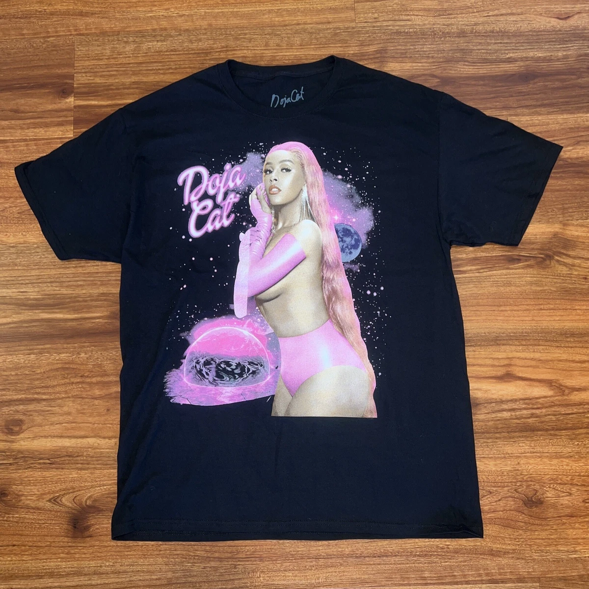 Official Doja Cat T Shirt Mens Black Crew Neck Hip Hop Music Size Small Cotton