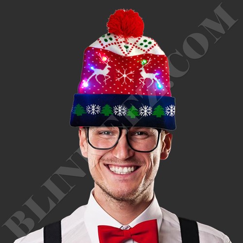 Unisex Navidad LED Gorro Sombrero Cálido Suave Reno Navidad ¡Gorro Iluminado Regalo! - Imagen 2 de 10