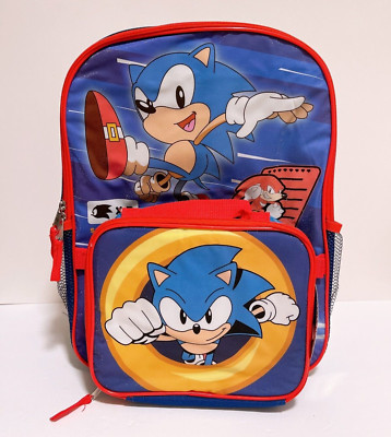 Sonic the Hedgehog Boys School 16'' Backpack with Detachable Lunch Bag Kit #1