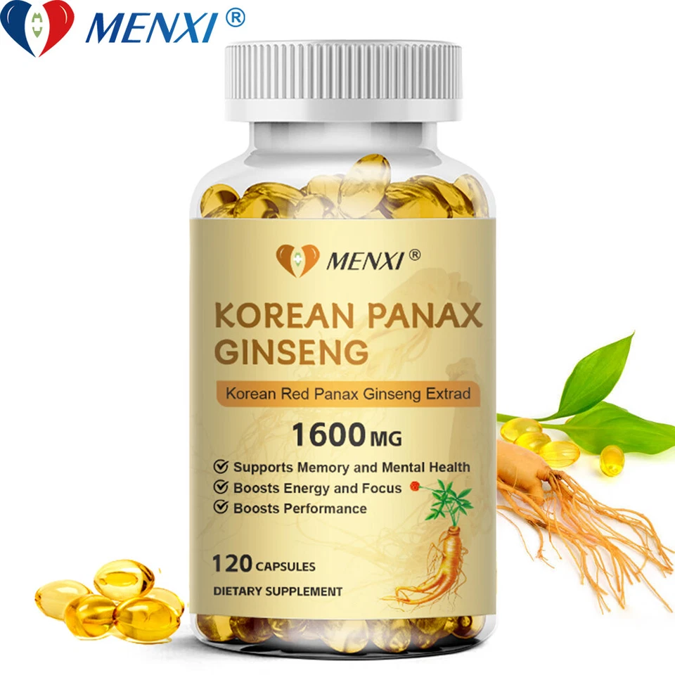 Korean Red Panax Ginseng 1600mg 120 Capsules Energy/Endurance/Memory/Sex Drive - Image 2 of 4