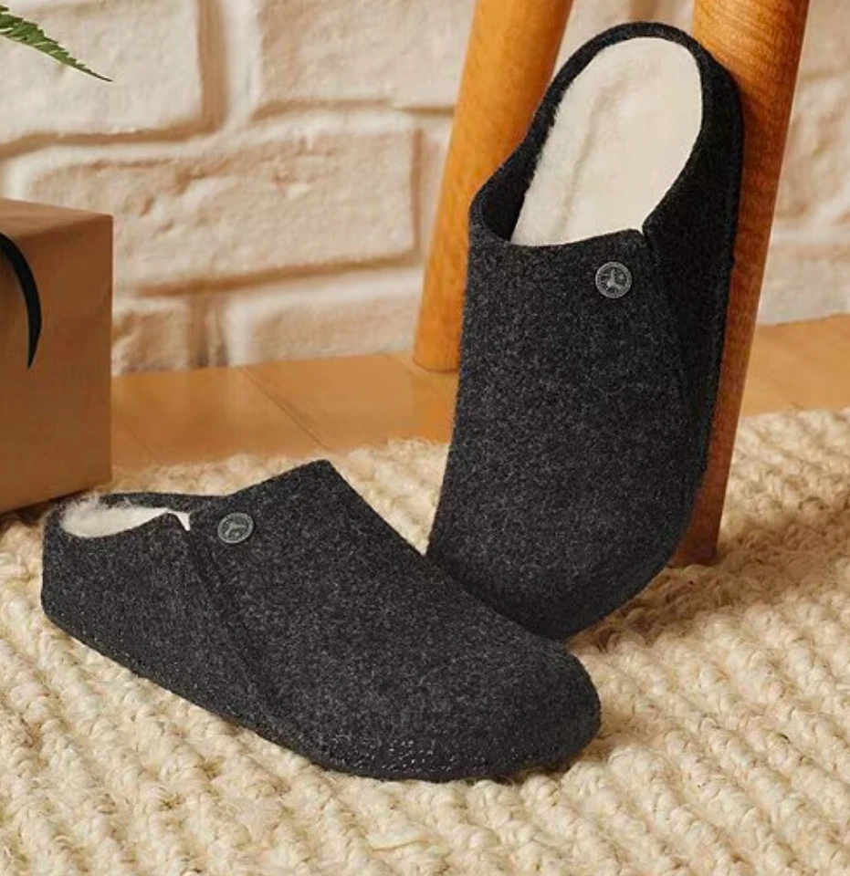 Birkenstock Zermatt Remache Gris Piel de Oveja Deslizable ¡¡Mulas!!(41 euros) 10 EE. UU. Foto 4 de 4