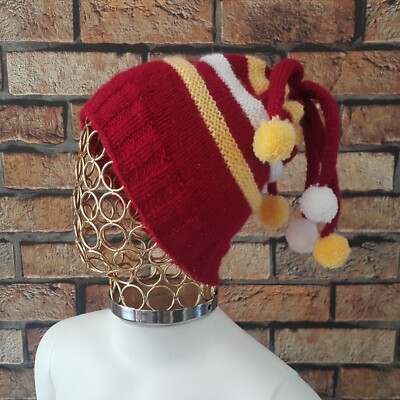 Joker Knitted Kids Bobble Hats Crochet Striped Slouchy Hats Chunky Beanie Beret