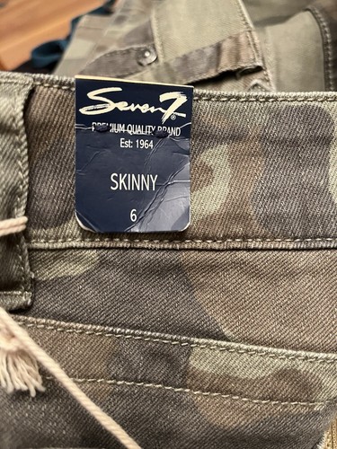 Seven 7 Skinny-Damenhose Camouflage grün – Größe 6 – neu mit Etikett - Bild 5 von 5