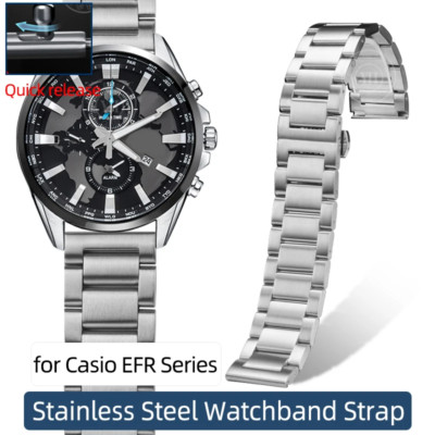 Edelstahl Armband passend für Casio EFR-526/303/304/530/556/552 BEM-506/501