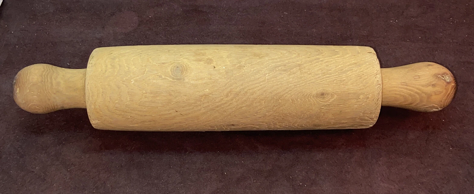 Vtg Antique Primitive SOLID WOOD Carved Rolling Pin Baking Country Farm House