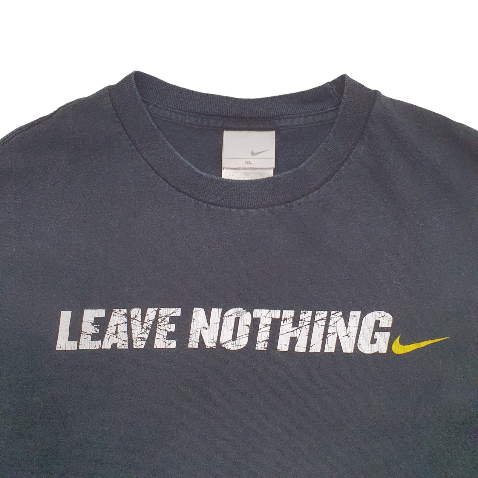 NIKE Black T Shirt Tee Spellout Short Sleeve Cotton Blend Mens XL image 3
