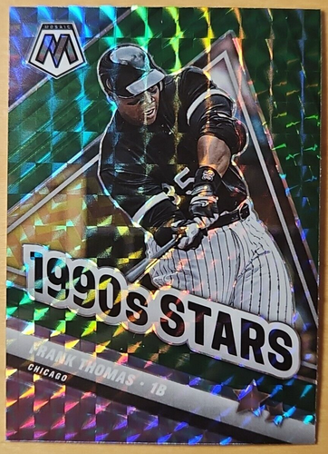 2022 Panini Mosaic Frank Thomas #293 Green Mosaic Prizm 1990s Stars White Sox