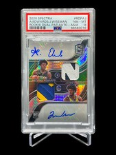 2020-21 Panini Spectra Anthony Edwards & James Wiseman RDP-AJ DUAL AUTO PSA 8