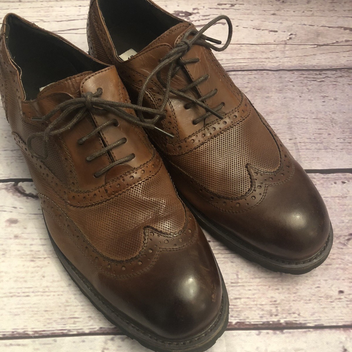 Steve Madden Wing Tip Oxford Brown Casual Shoes Men display picture 2