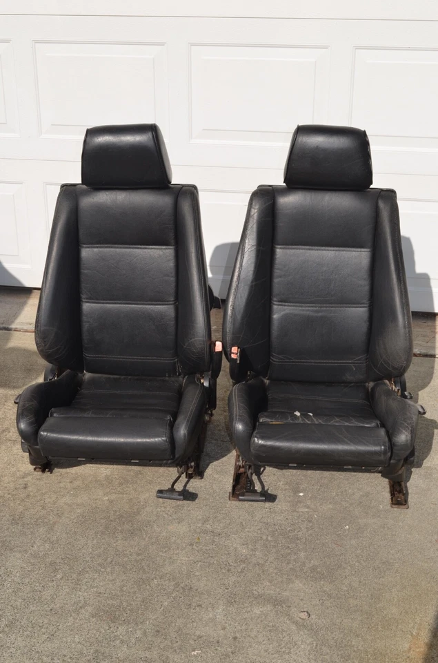 Juego de asientos deportivos BMW E30 318i 320i 323i 325i 1983-1993 cuero negro Foto 4 de 4